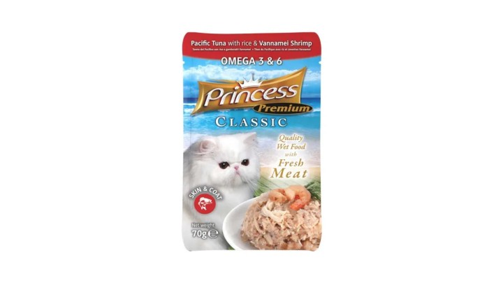 Princess Pouch Pac Tuna/Vannamei - Om3/6 - 70G
