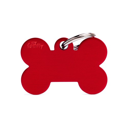 My Family Id Tag Basic Collection Big Bone Red In Aluminum