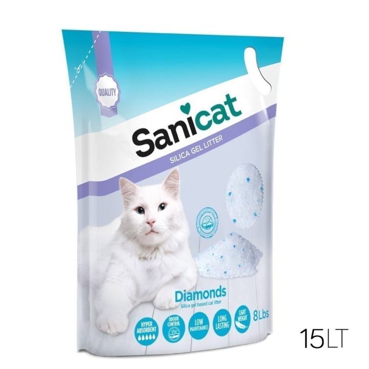 Sanicat Silica Gel Fragrance Free Cat Litter - 15 Kg