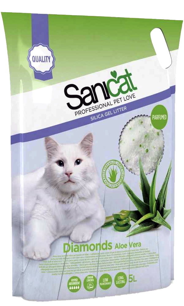 Sanicat Silica Gel Aloe Vera Cat Litter - 5 Kg