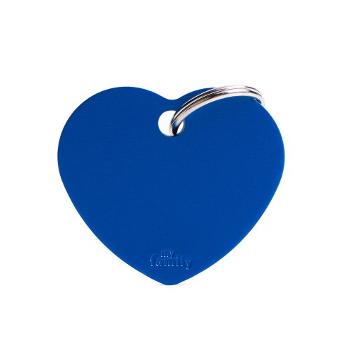 My Family Id Tag Basic Collection Big Heart Blue In Aluminum