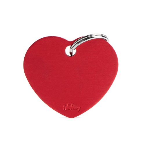 My Family Id Tag Basic Collection Big Heart Red In Aluminum