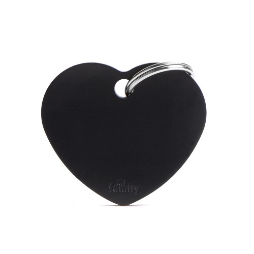 My Family Id Tag Basic Collection Big Heart Black In Aluminum