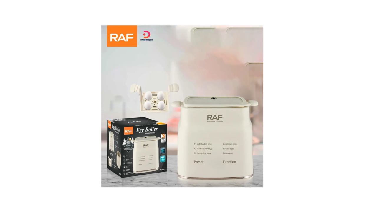 642A18#Raf® R.0051 Egg Boiler – 0.7L 300W – Egg Boiler 4 Eggs – White