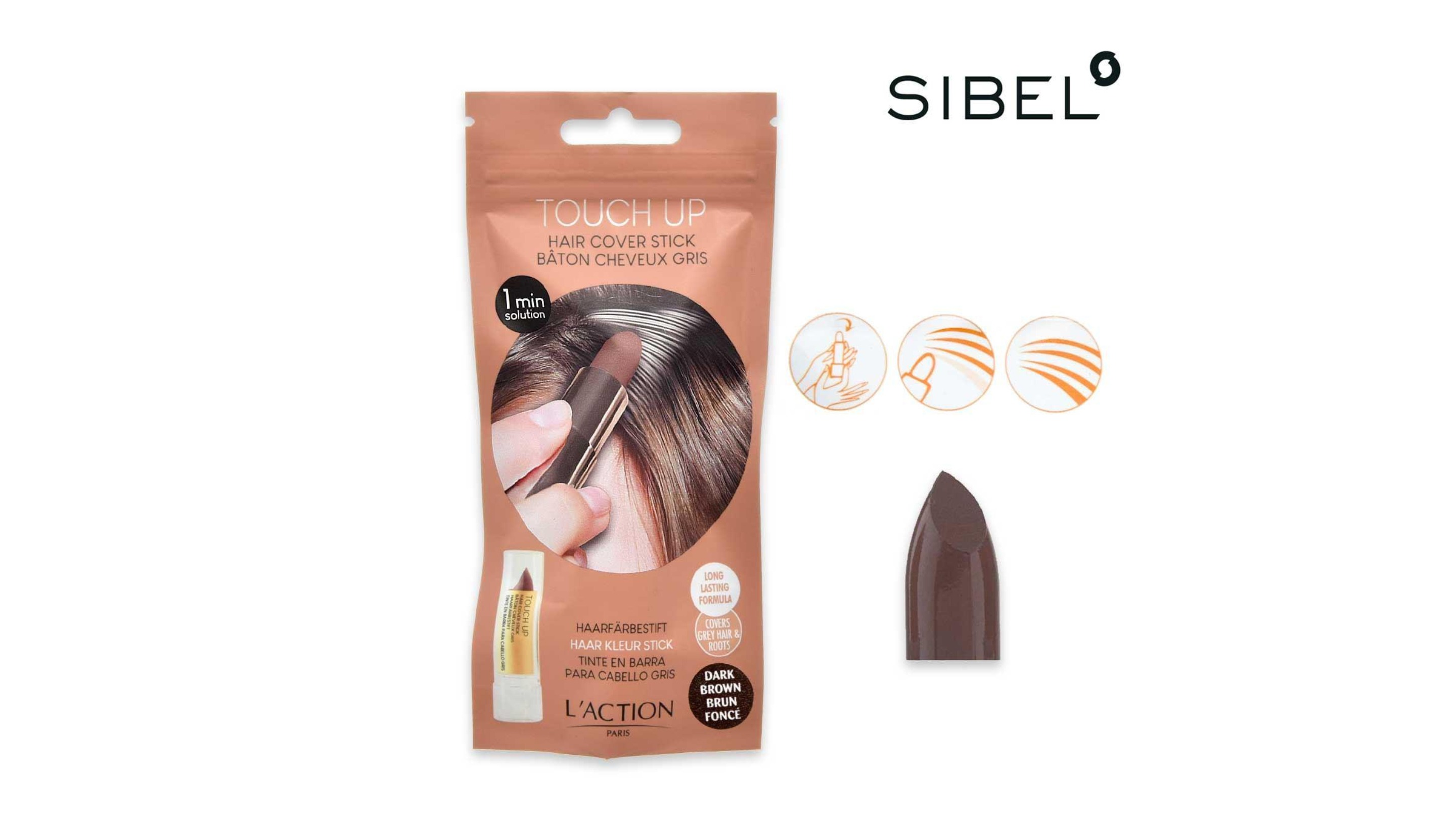 L'Action Hair Cover Stick Dark Brown