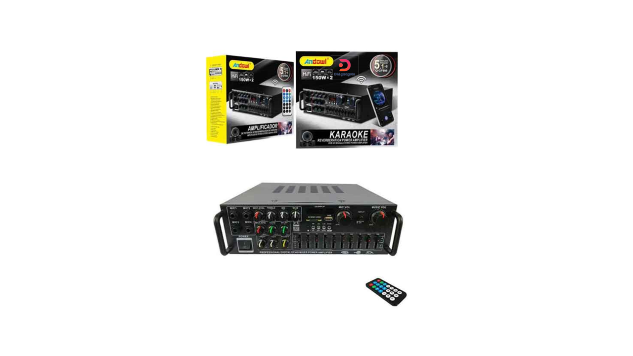 650-3#Andowl®Q-GF999 Professional 2x150W Karaoke Reverberation Power Amplifier with FM / Bluetooth / MP3 / USB