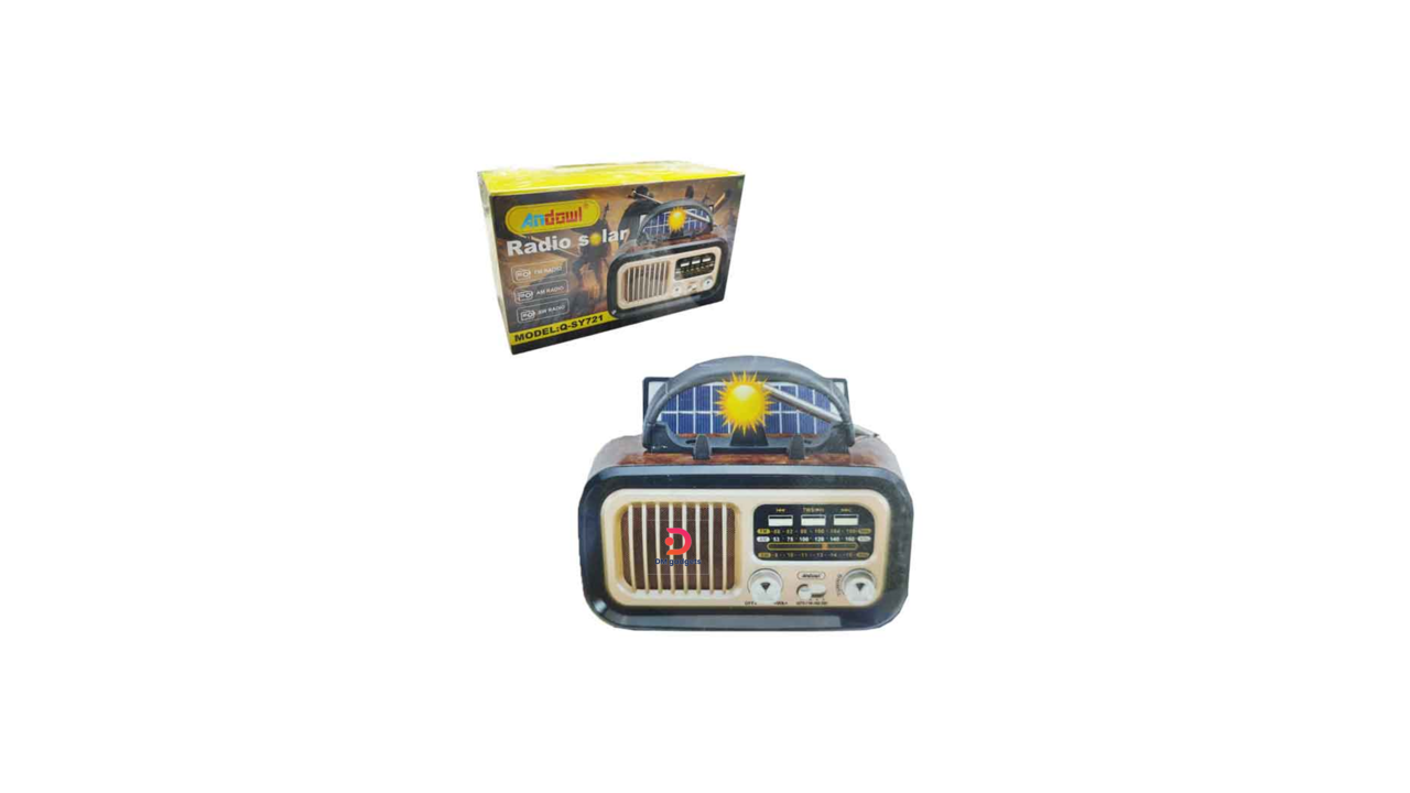 604S3#Andowl®Q-SY721 Solar-Powered Table Radio AM, FM, SW – MP3 Player