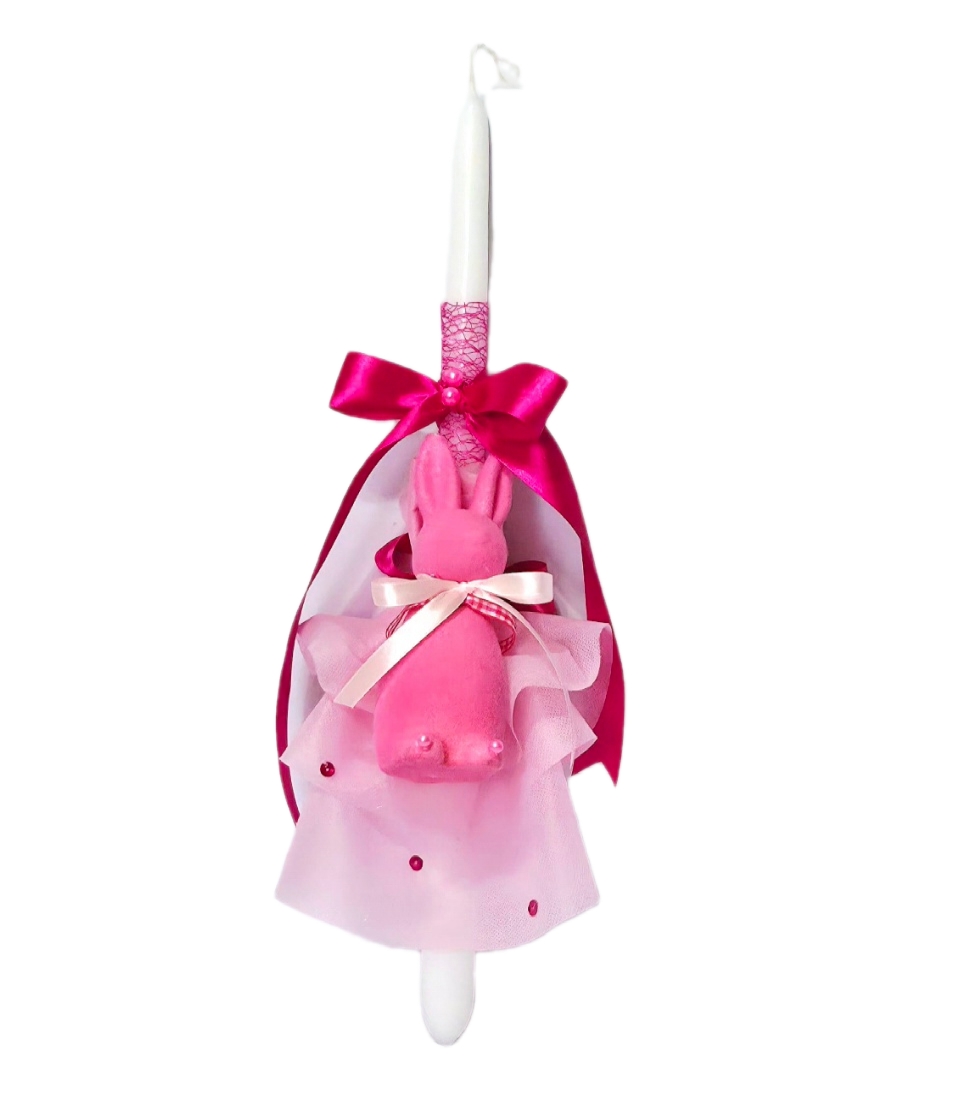 EASTER CANDLE LAMPADA WITH PINK RABBIT. Cod.04