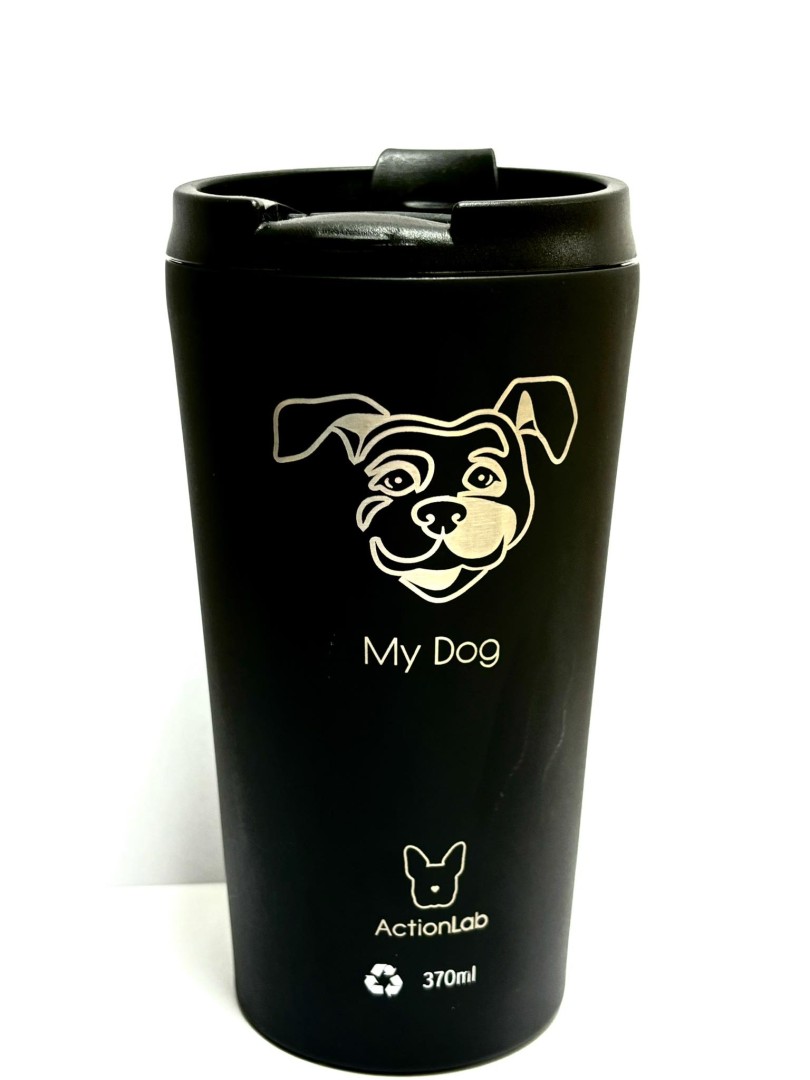 Action Trade Coffee Thermos Black My Dog 370Ml