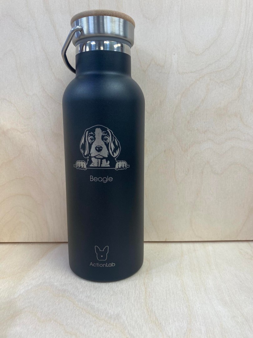 Bamboo Bottle Beagle Black