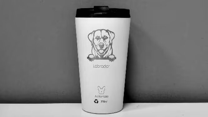 Coffee Thermos Labrador White