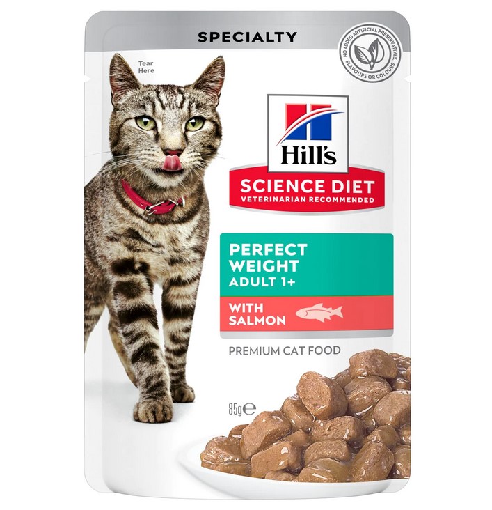 Hill's Feline Perfect Weight Salmon Pouch - 85gr