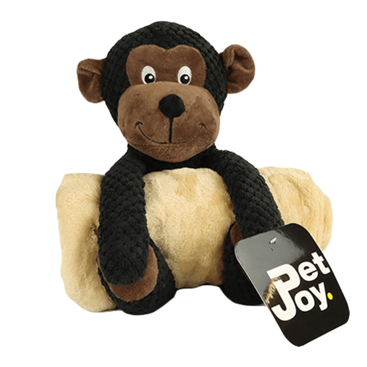 Pet Joy Monkey Buddy With Blanket