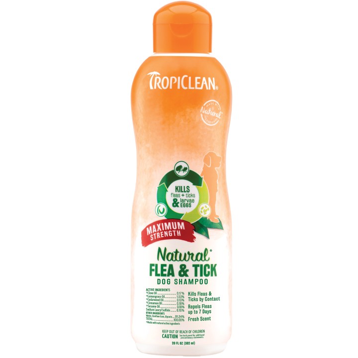Tropiclean Shampoo Flea & Tick Max Strength 592ml - 590gr