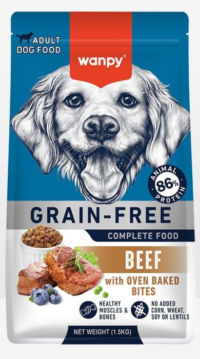Wanpy Grain Free Beef Dry Adult Dog Food - 1.5 Kg