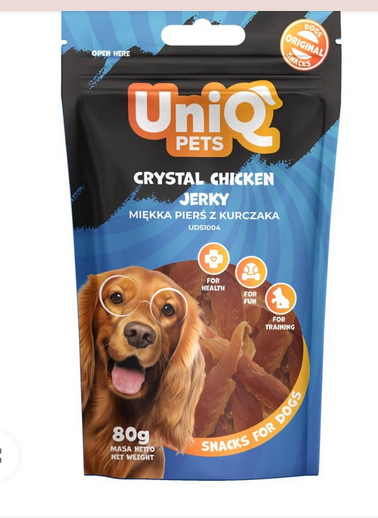 Uniq Pets Dog Snacks Chrystal Chicken Jerky - 80gr