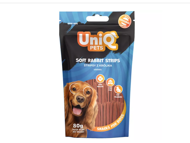 Uniq Pets Dog Snacks Soft Rabbit Strips - 80gr