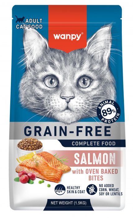 Wanpy Grain Free Salmon Dry Cat Food - 1.5 Kg