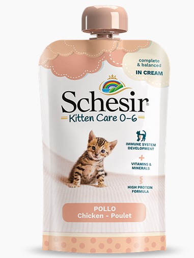 Schesir Kitten Care Wet Food For Kittens Chicken Cream 150gr