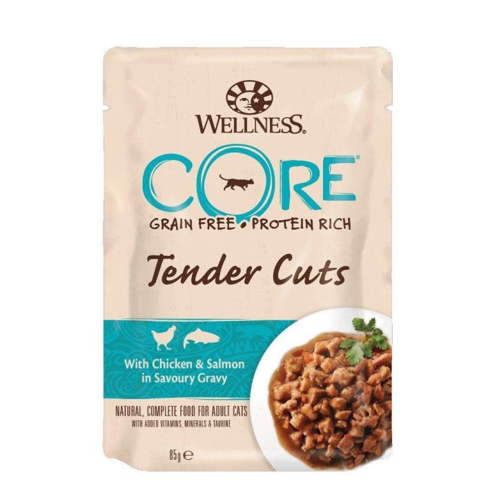 Wellness Core Tender Cuts Wet Cat Food With Chicken And Salmon In Gravy - 85gr