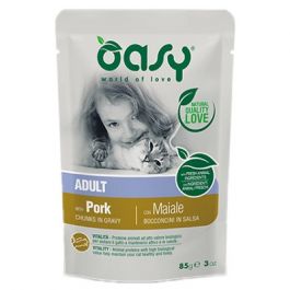 Oasy Wet Cat Chunks In Gravy Adult With Pork - 85gr