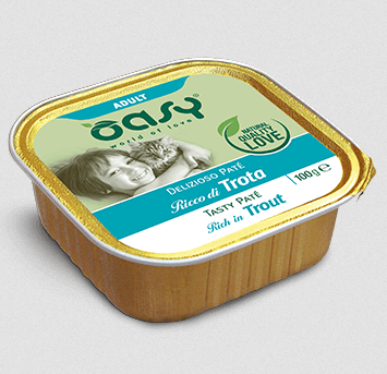 Oasy Tasty Pate Rich In Trout For Adult Cat - 100gr