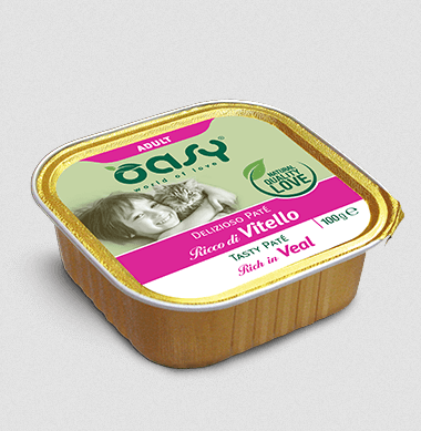 Oasy Tasty Pate Rich In Veal For Adult Cats - 100gr
