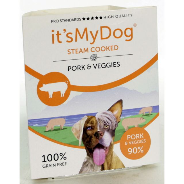 It's My Dog's wet food Steamed Cooked Pork & Veggies 395gr