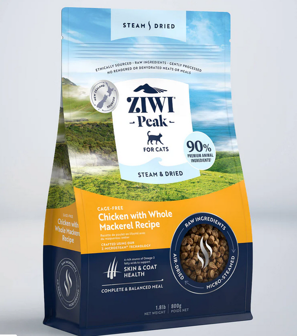 Ziwi Peak Cat Steam & Dried Chicken With Whole Mackerel Recipe - 2.2 Kg