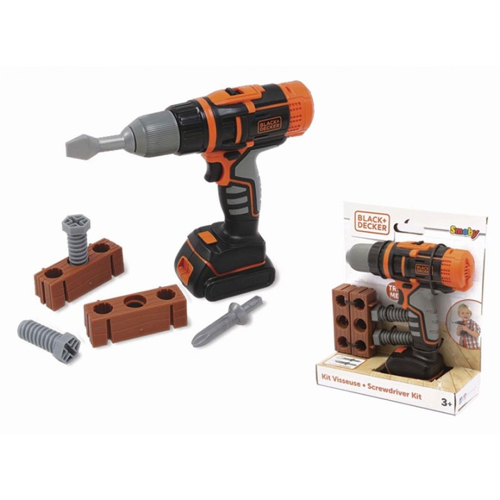 Smoby Black & Decker Mechanical Drill & Acc 360918 - Figure Playset - You will be able to help mom and dad to tinker with your Black Decker drill