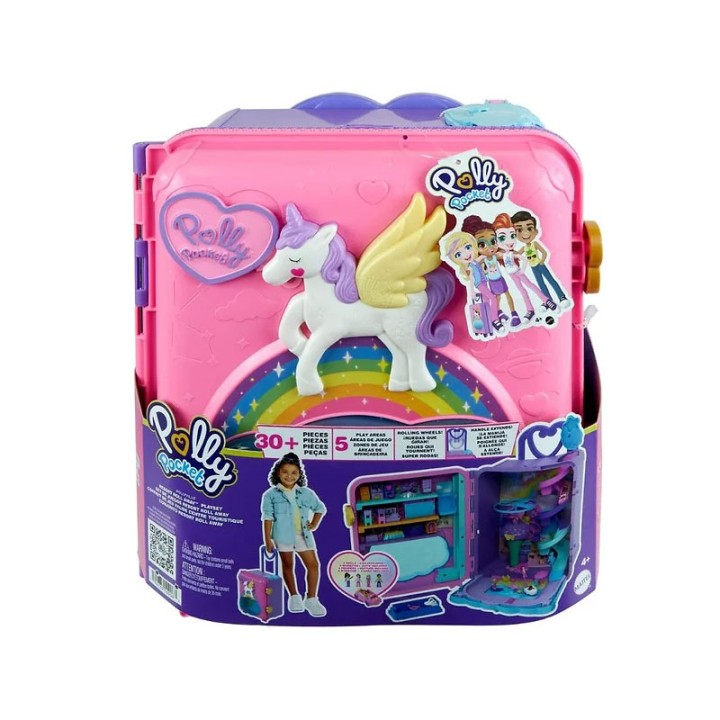 Mattel Polly Ville Bag - Luna Park Hkv43 - Doll Playset - Take a trip with Polly Pocket™ doll in this child-sized travel bag