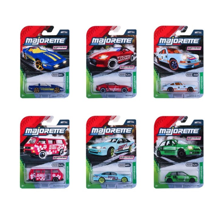 Majorette Majiorette Castheads Premium Cars, 6-Assorted. 8504100001 - Remote Control Car - Majorette Car CastHeads Edition (1 model car) - Original metal toy car with freewheel, suspension...
