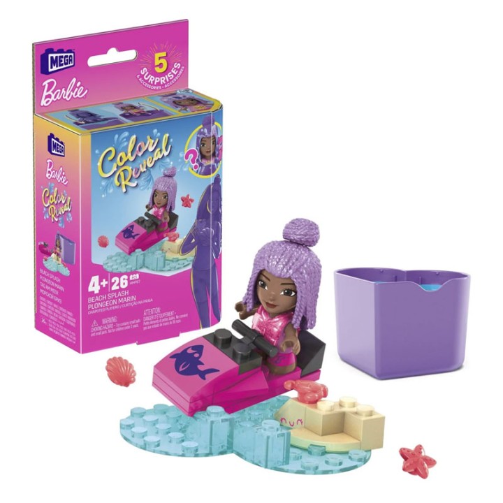 Mega Blocks Mega Barbie Color Reveal - Construction Set - Figure With Accessories Hhp85