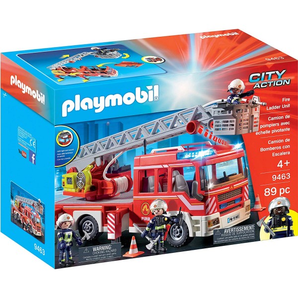 PLAYMOBIL 9463 Fire truck with ladder and resque basket - Role Play Playset