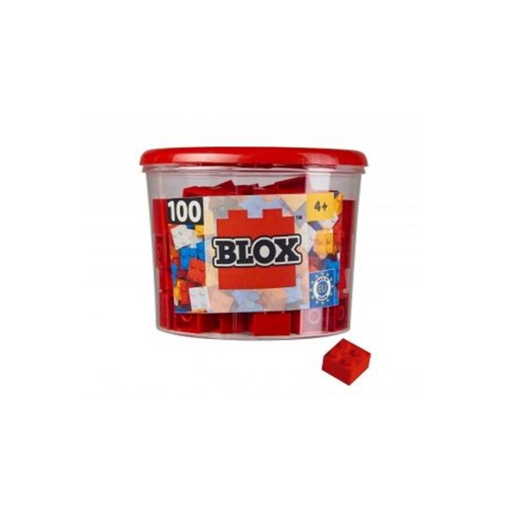 Simba Blox 100 Red 4 Pin Bricks In Box 104114111 - Construction Set