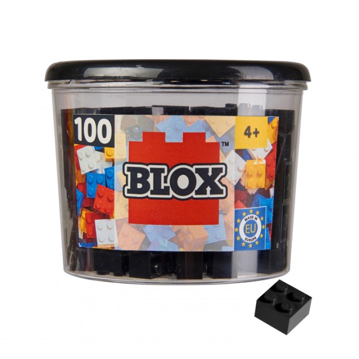 Simba Blox 100 Black 4 Pin Bricks In Box 104114114 - Construction Set