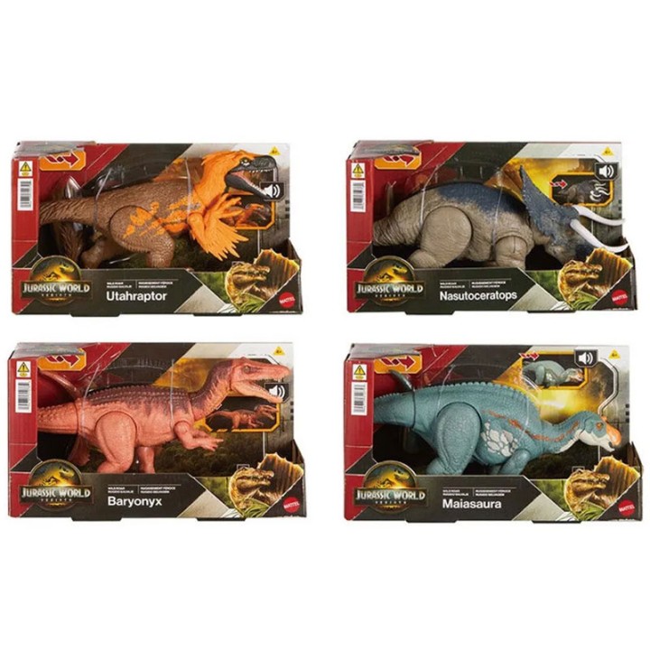 Mattel Jurassic World Rebirth-Deinosayroi me Kinoymena Meli, Leitoyrgia Epίthesis kai Ήchoys Jgb87 - Figure Playset