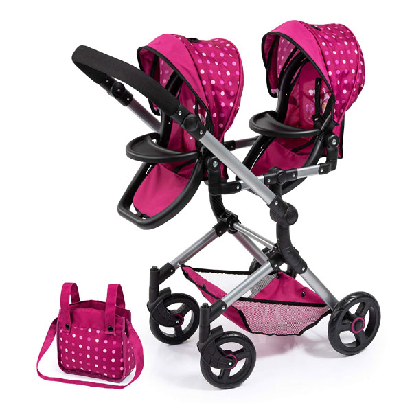 Bayer-Design Bayer Twin Pram Twin Neo 26267AA - Doll Figure - This modern twin doll’s pram is suitable for dolls up to 46 cm