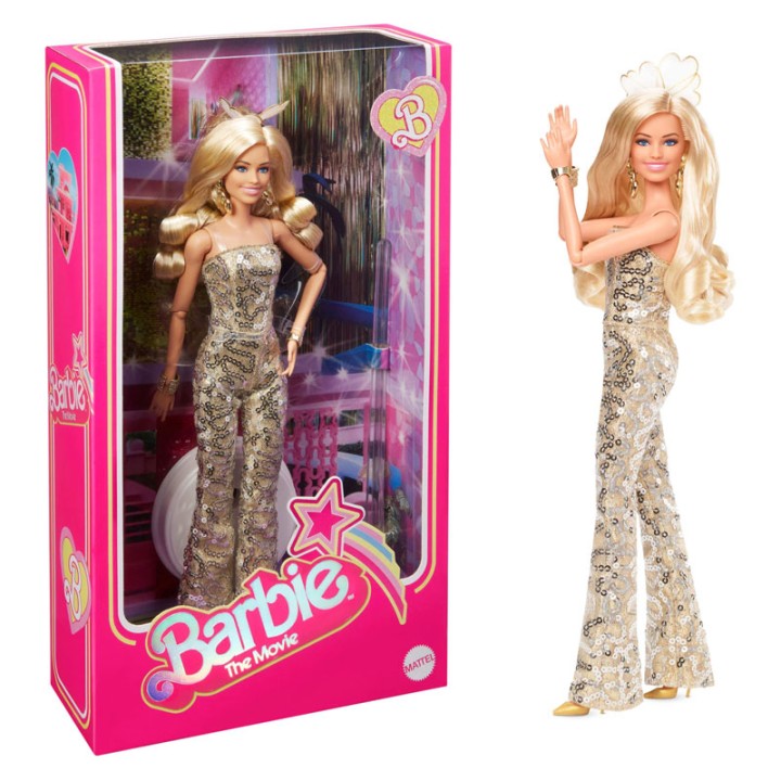Barbie Collectible Movie Gold Disco Jumpsuit Hpj99 - Doll Figure - Greetings from Barbie Land