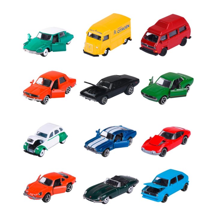 Majorette Vintage 12-Assorted 212052010 - Doll Figure - 1 car with trading card – Please note: you will receive one of 6 Majorette Vintage Cars cars incl...