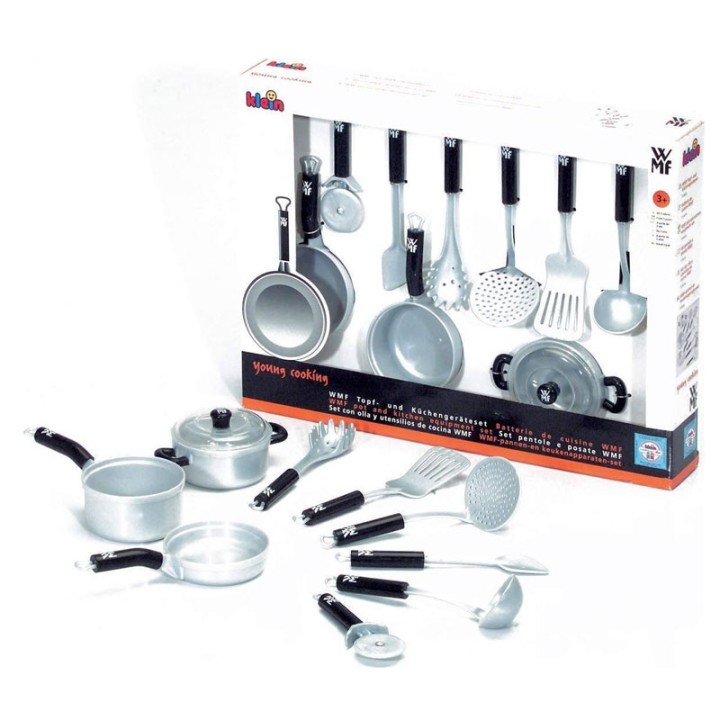 Klein Klein Wmf Kitchen Set 9 Pcs. 9428 - Figure Playset - Klein toy pots and kitchen playset is a fun addition to a child's play kitchen