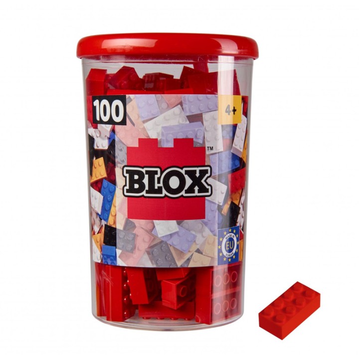 Simba Blox 100 Red 8 Pin Bricks In Box 104118905 - Construction Set