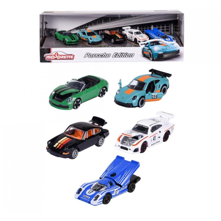 Majorette Porsche Motorsport 5 Pieces Giftpack 212053172 - Doll Figure - Majorette – Porsche gift set (set of 5 toy cars) - 5 model vehicles (7