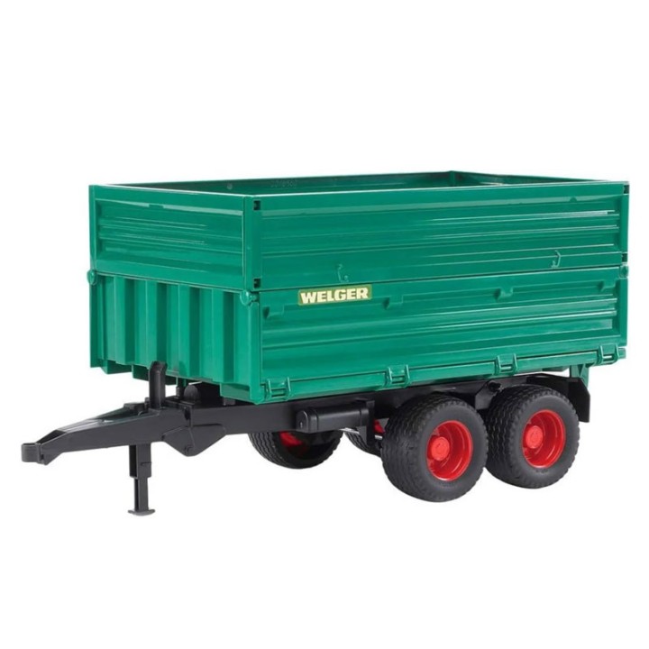 Bruder 02010 Tipping Trailer With Removable Top - Remote Control Car - A green tipping trailer with extra high sides, useful for keeping grain in for example