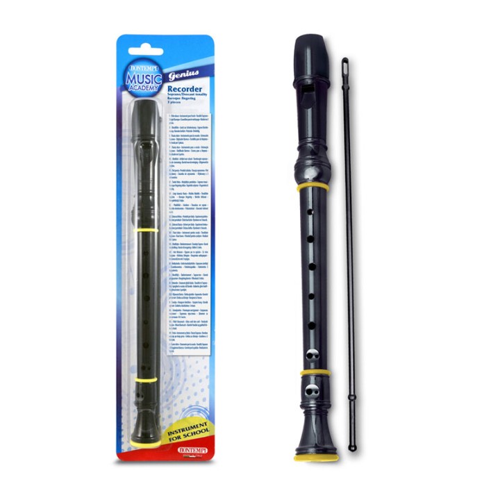 Bontempi Black Baroque Recorder -Blister 31 3621 - Musical Instrument Toy - Soprano descant recorder, baroque fingering • 28 notes (C-D) • Made of high impact material in th...