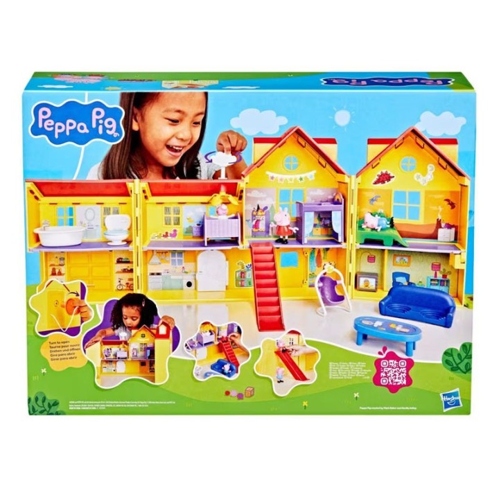 Hasbro Peppa Pig Big Family House G0508 - Role Play Playset - The arrival of Peppa's baby sister Evie means the Pig family is growing—and so is their house