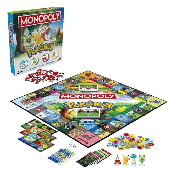Hasbro Monopoly - Table Game - Pokemon (G0716) - Race to catch the wild Pokemon