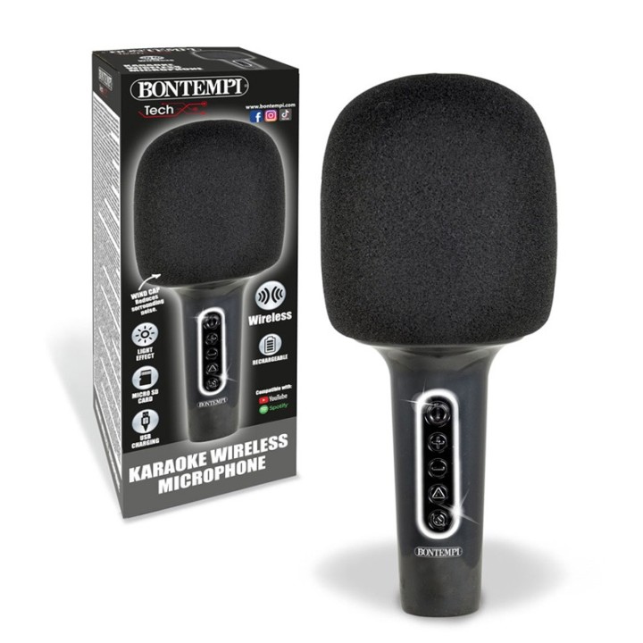 Bontempi Karaoke Wireless Microphone 48 5020 - Musical Instrument Toy - Wireless speaker microphone • KARAOKE ON/OFF VOICE FUNCTION: play all your favourite songs and Sw...