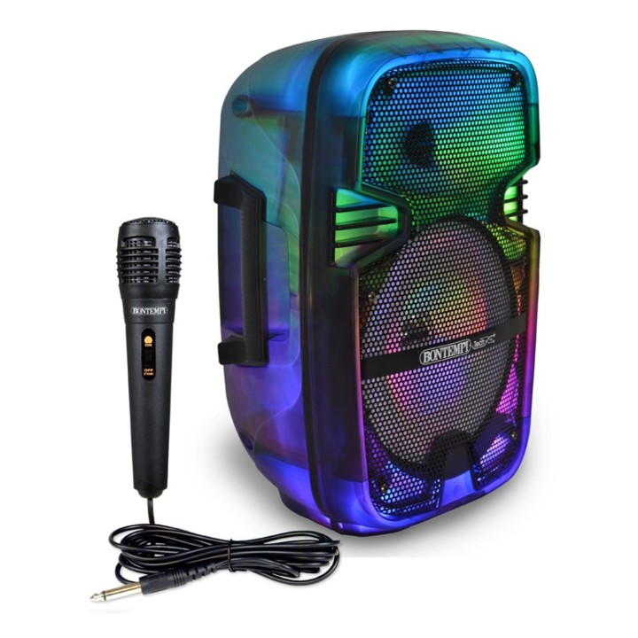 Bontempi Wireless Sound Box With Lateral Handles 49 1060 - Musical Instrument Toy - Wireless speaker with microphone & RGB lights • Remote control • Display • TWS function: allows y...