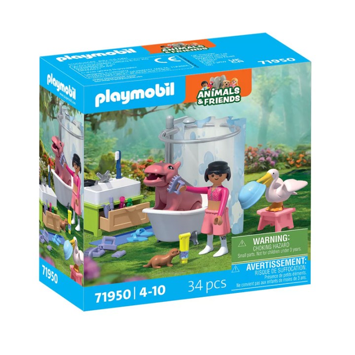 PLAYMOBIL Animals & Friends:Time for Bath 71950 - Playset - Bath time with the Animals and Friends